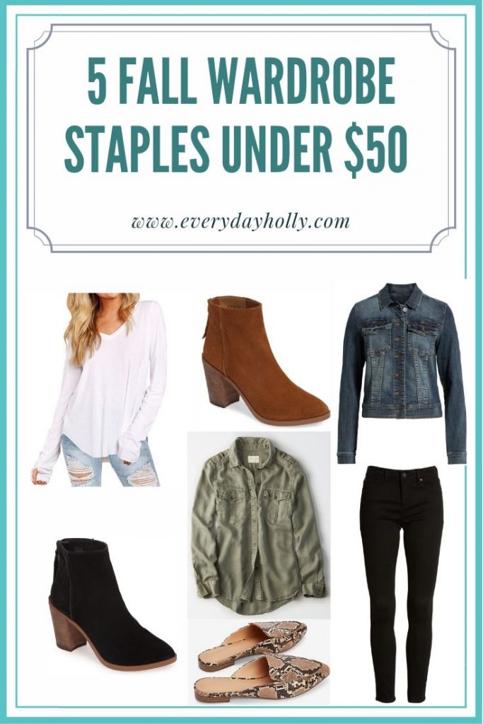 5 Fall Wardrobe Staples under $50 - Everyday Holly 