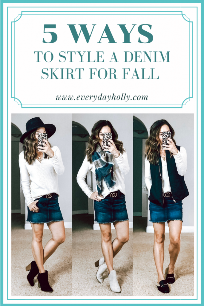 5 ways to style a denim skirt for fall