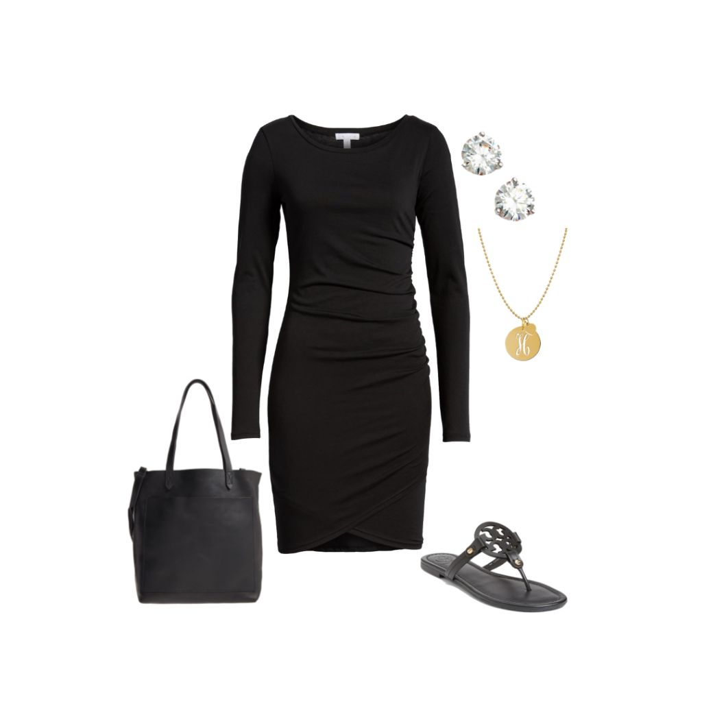 Black Dress LBD outfit ideas capsule wardrobe Everyday Holly