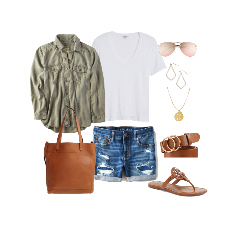 denim shorts white tee capsule wardrobe outfit ideas capsule wardrobe Everyday Holly