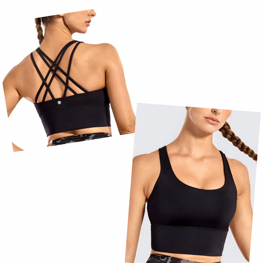 amazon sports bra, amazing sports bra, longer sports bra, CRZ sports bra 