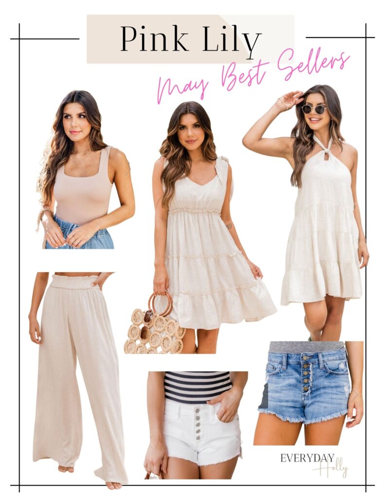 Pink Lily discount code summer outfits, dresses, linen looks, denim short, 