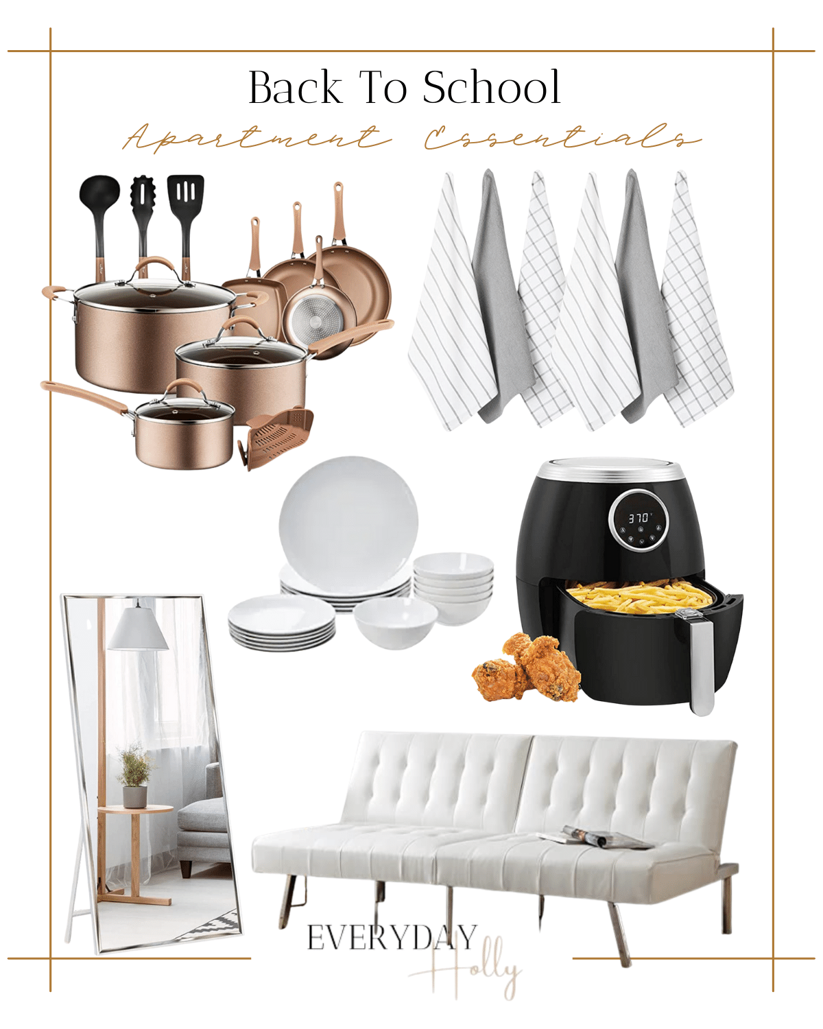 Back to School Apartment Essentials

#backtoschool #backtoschoolsupplies #collegeapartment #backtoschoolshopping #dishtowels #airfryer #flatware #sofa #furniture #affordablefurniture