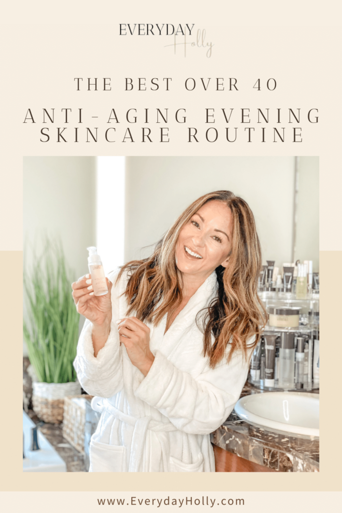 pinterest graphic, anti aging, skincare routine, evening routine, night time routine, pinterest cover image, everydayholly GHVHVDN1343028 