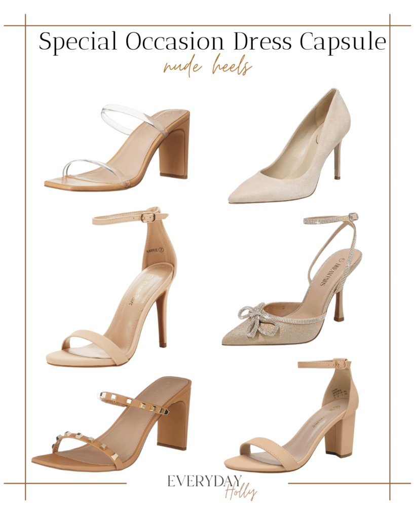 nude heels, pumps, wedding guest, special occasion