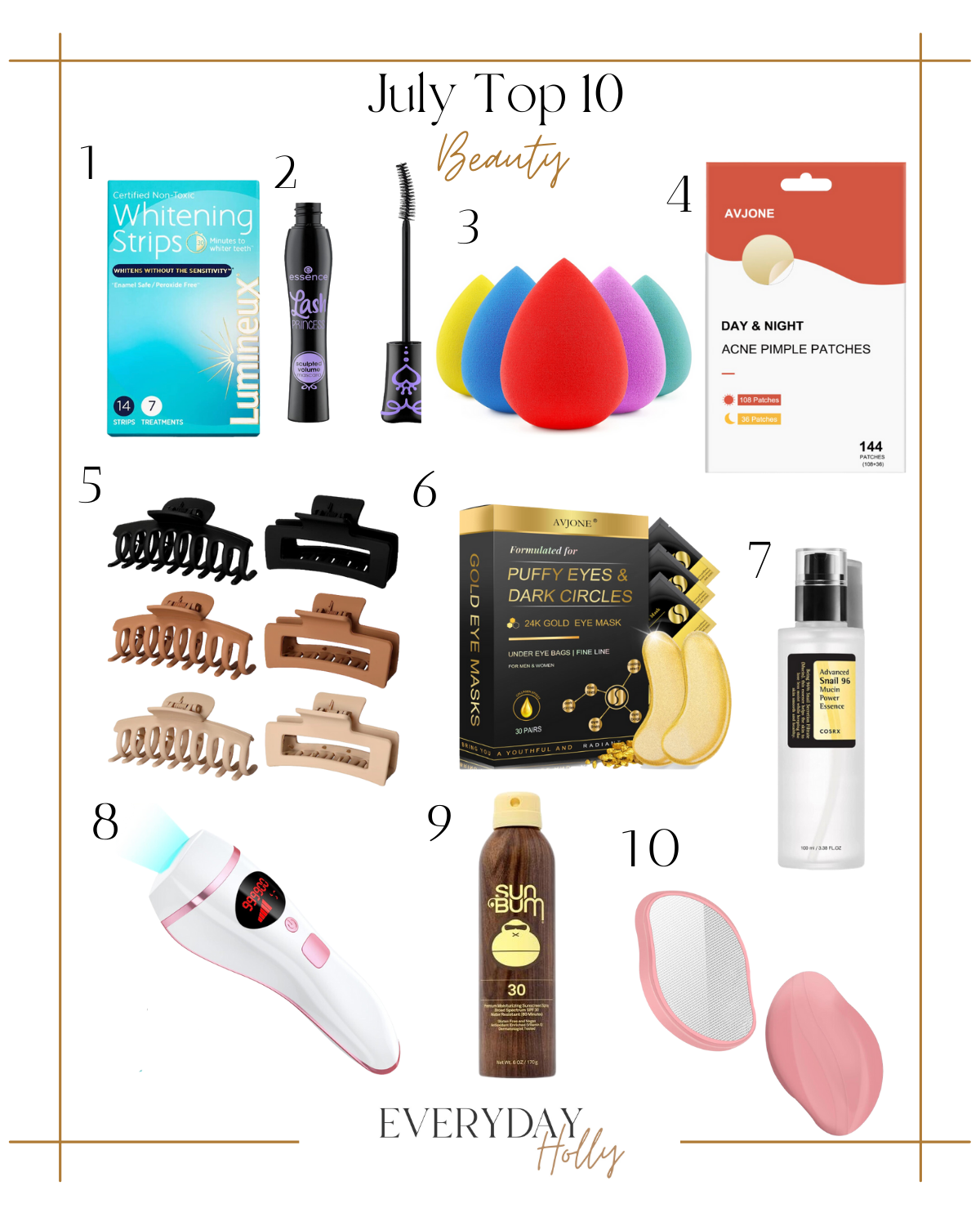 July Top 10 Amazon Beauty | #beauty #selfcare #eyemask #clips #fashion #skincare #hairremover 