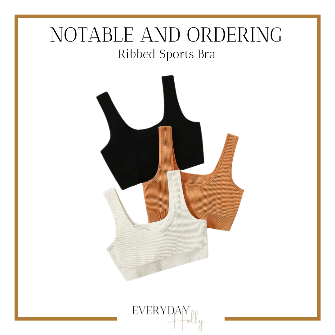 Notable and Ordering | #ribknit #tanktop #sportsbra #sport #athleisure #workoutwear #neutral #nude #white #comfy #amazon #fashion #bra #undergarment #time #all