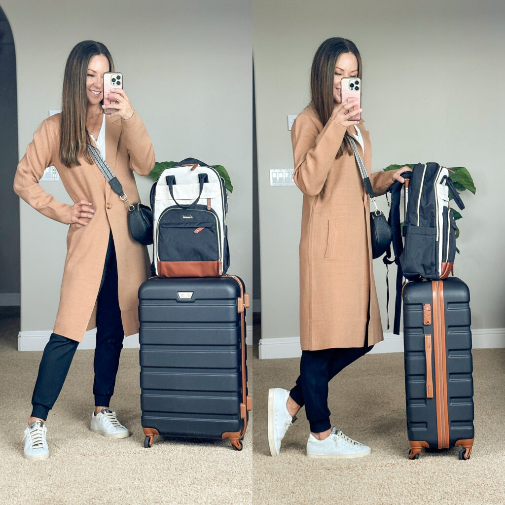 fall pieces you will want in your closet | #fall #autumn #wardrobe #closet #gibsonlook #fashion #fallfashion #cardigan #travel #suitcase #laptop