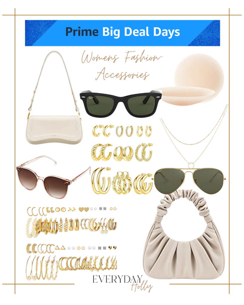 fashion accessories, earrings, bag, sunglasses.amazon prime big deal days sale, amazon finds