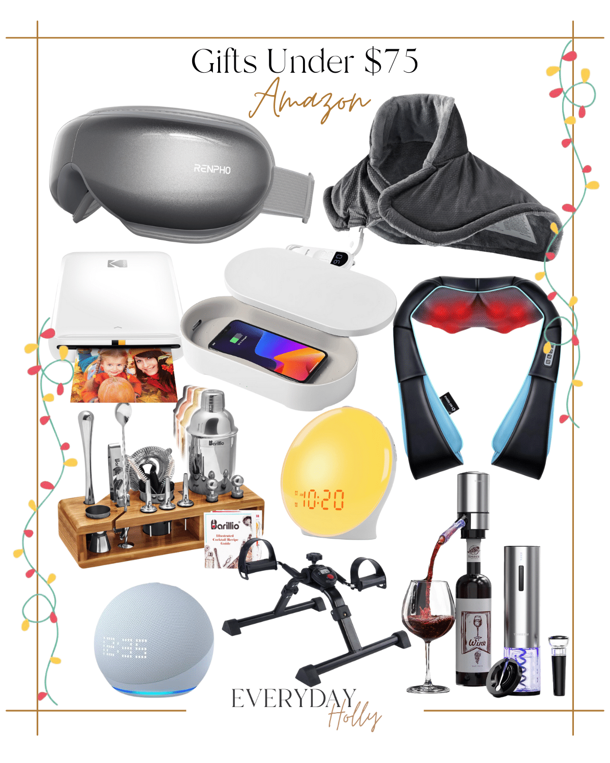 99 last minute gifts under $99 | #last #minute #gifts #giftideas #giftsunder99 #under99 #home #cleaning #massage #heated #eyemassager #luxurygifts #bartenderkit #sunrisealarm #wineopener #speaker #underthedesk