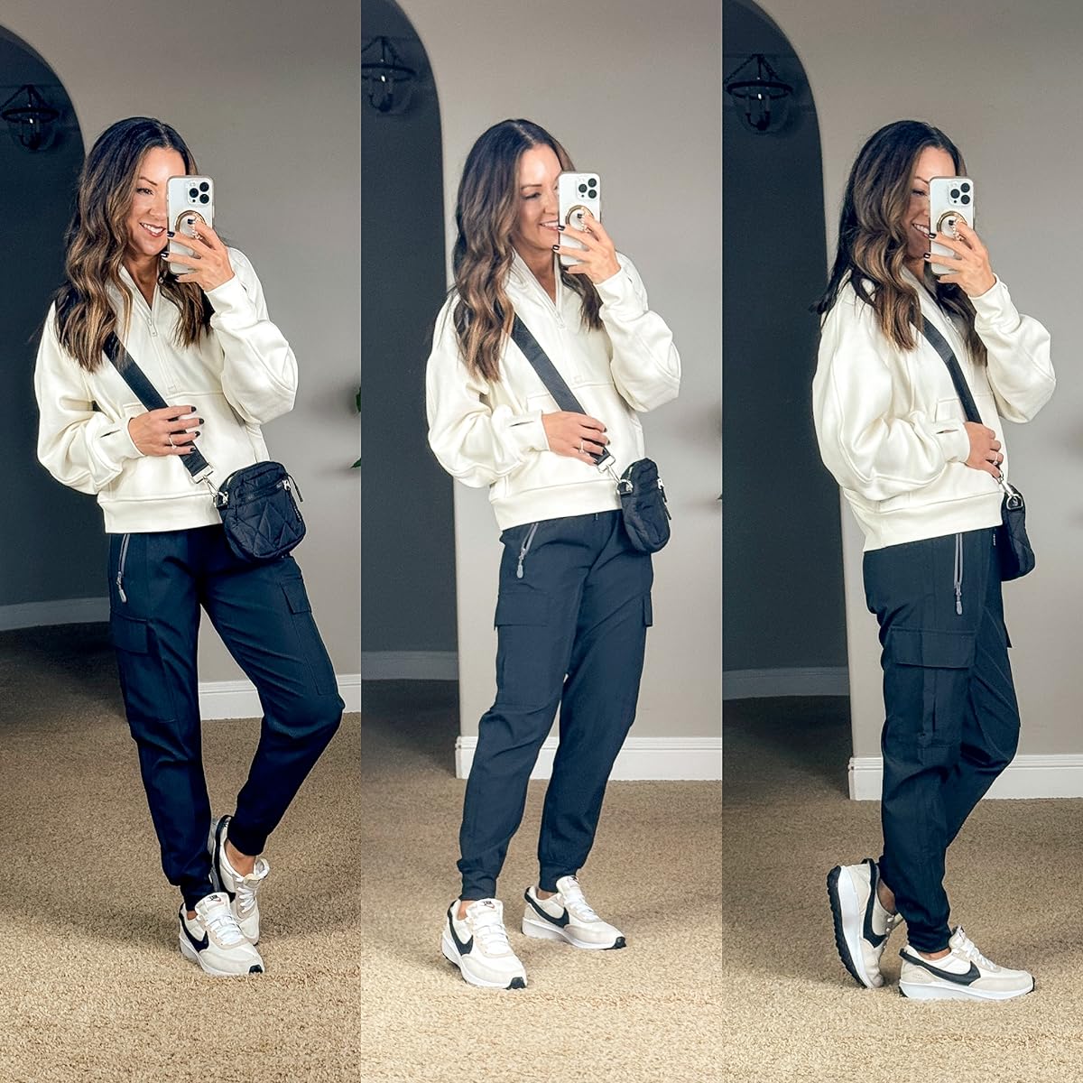 My Top 24 Fashion Favorites of 2024 | outfit inspo, outfit ideas, black pants, leggings, athleisure, outfit ideas, sneakers, jacket, zipup, purses, joggers, cargo joggers, crossbody bag