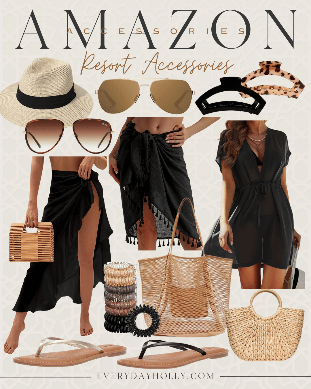 shop my favorite swimwear, self-tan essentials, and more | swim, swimwear, swim styles, one piece swim, mom style, accessories, sun hat, coverup, sarong, skirt, claw clips, tote bag, beach bag