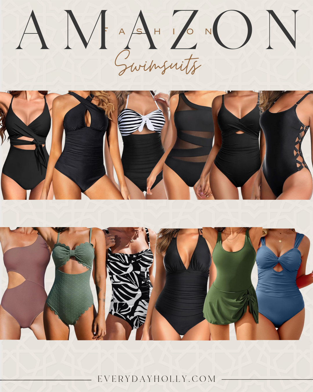 shop my favorite swimwear, self-tan essentials, and more | swim, swimwear, swim styles, amazon, swimsuits, black swimsuit