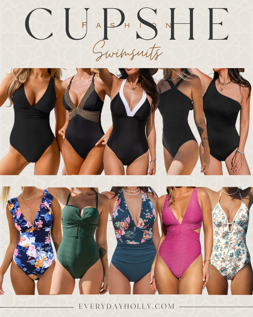 shop my favorite swimwear, self-tan essentials, and more | swim, swimwear, swim styles, one piece swim, mom style, black swimsuit, floral swimsuit, sparkle swim, resort wear, resort style, cupshe