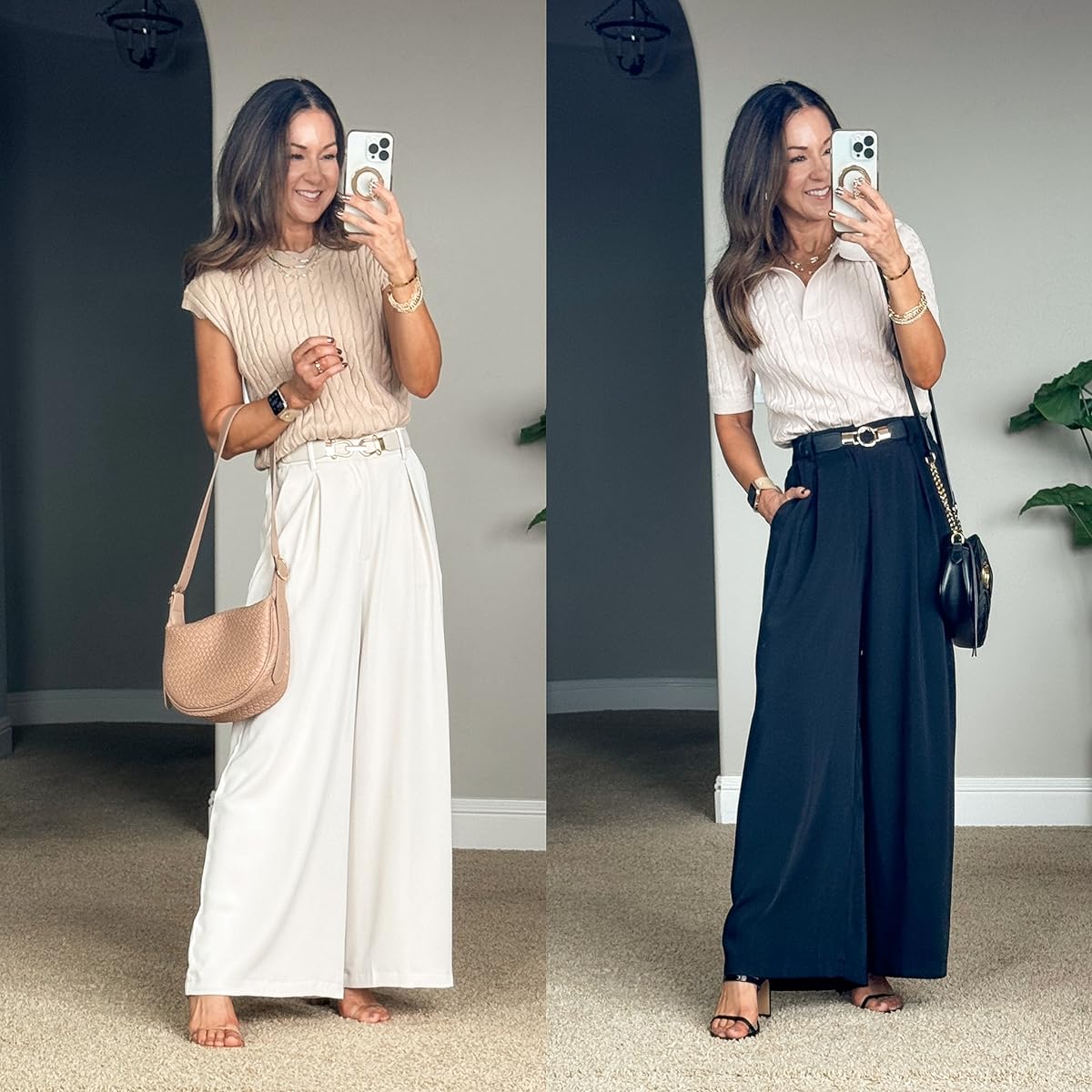 ultimate guide for heading back-to-school A+ outfits and school supplies | teacher outfits, school supplies, back to school, school year, neutral workwear, teacher style, teacher outfit idea, wide leg pants, sweater, handbag