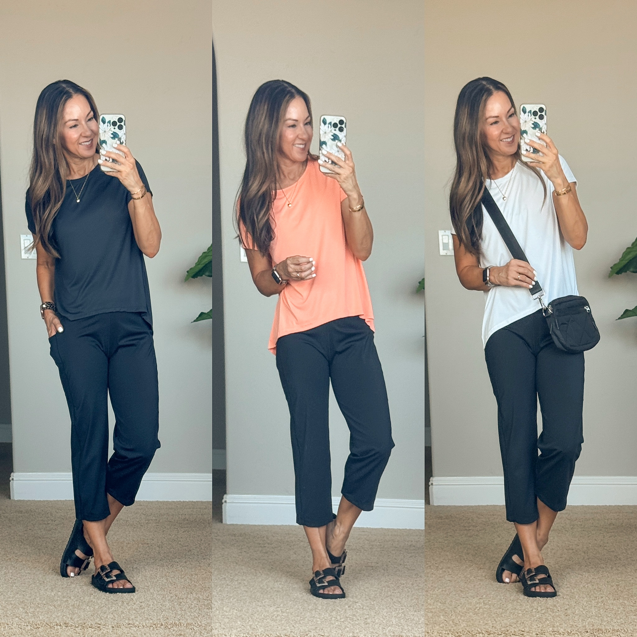 july style recap shop teacher outfits, summer styles and more | july, style recap, outfit recap, summer fashion, trending fashion, activewear, everyday outfit, capri pants, sandals, accessories