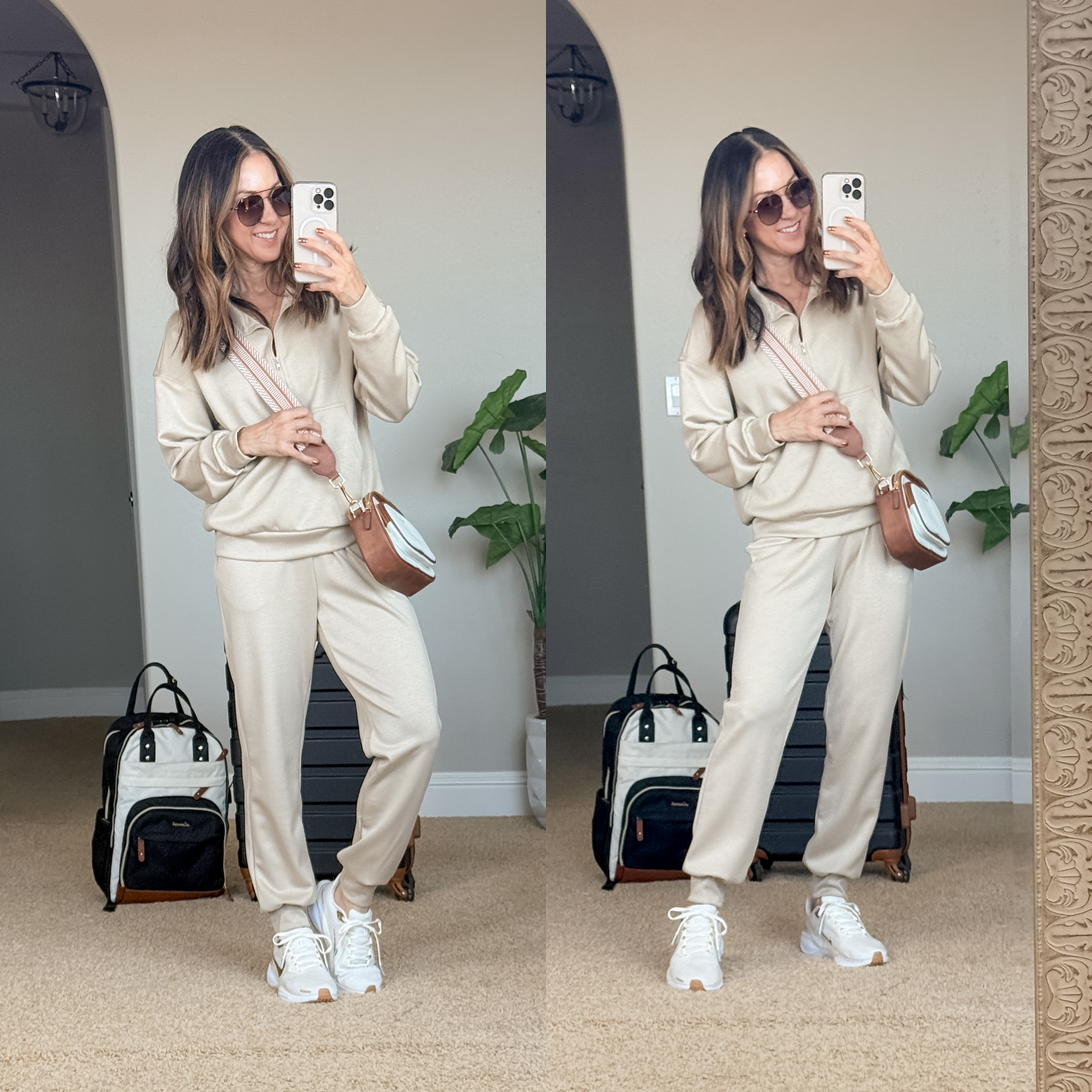 september style recap 75+ early fall outfit ideas you will love | september, style recap, fall outfits, fall outfit idea, neutral fashion, travel outfit, loungewear, sneakers, purse