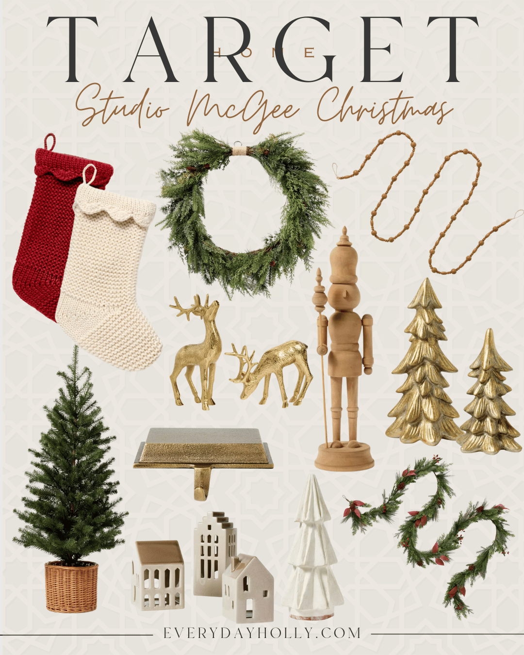 Christmas Decor Favorites to Get in the Spirit | Christmas, Christmas trees, Target, holiday, holiday decor, seasonal decor, studio mcgee, affordable holiday decor, seasonal finds, stocking, garland, reindeer, nutcracker