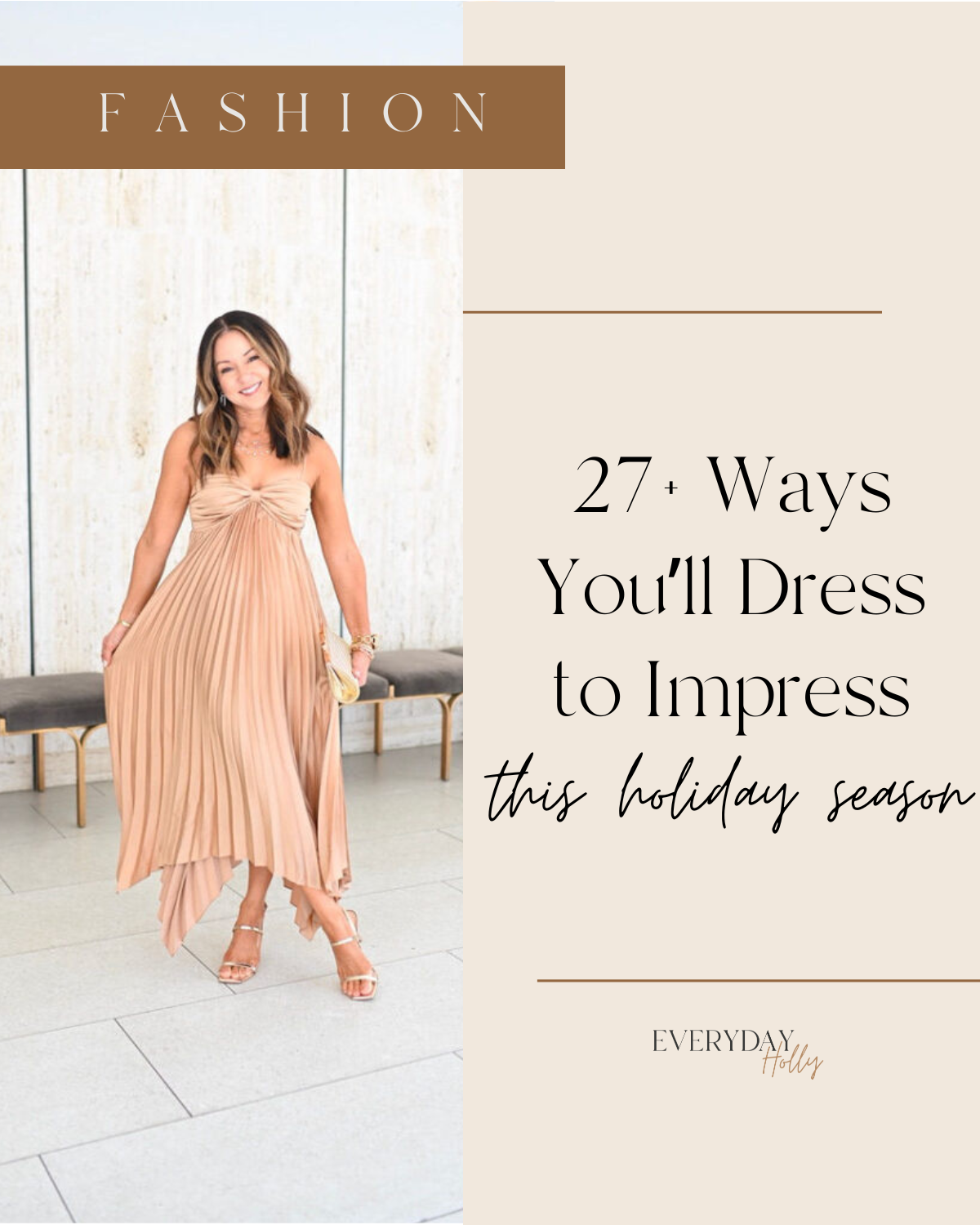 27+ Ways You'll Dress to Impress This Holiday Season | Wedding guest, fall wedding guest dress, holiday, holiday party, holiday looks, pleated dress