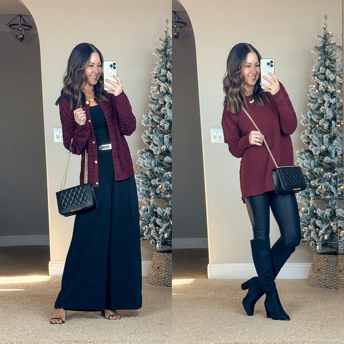 december style recap 51+ stunning winter outfits you can't miss | winter outfit, winter style, winter outfit inspo, fashion GHVHVDN1343028ger, trending fashion, winter layers, workwear outfit, cardigan, wide leg trousers, faux leather leggings, oversized sweater